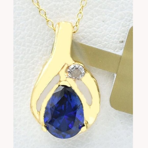 AAA Tanzanite 1.05 Cts & Diamond Pendant 10K Yellow Gold